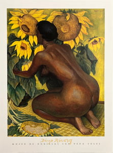 Mujer de Rodillas con Vera Soles__Woman on Knees w/ Sunflowers